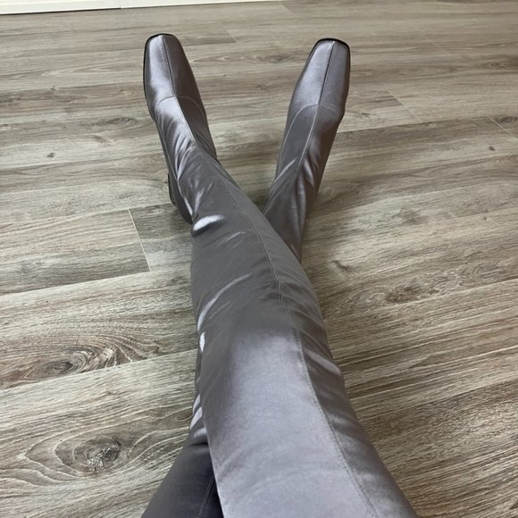 JOHN FLUEVOG • Silver Thigh High PETULA Boots • Vegan • Size 8 • NWT - Picture 14 of 14